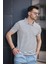 Ht 947008 Slim Fit Likralı Yarım Pat Çizgili Polo Yaka Erkek Tshirt 3