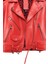 Newage Kadın Kırmızı Slim-Fit Biker Deri Ceket 25SGD5983U5 5