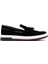 Erkek Siyah Püsküllü Süet Deri Casual Loafer 25SFD681110 1