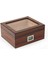 Kahverengi Iki Katlı Camlı Dijital Humidor Puro Kutusu RD05X 1