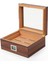 Kahverengi Iki Katlı Camlı Dijital Humidor Puro Kutusu RD05X 2