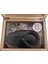 Küçük Mat Siyah Humidor Puro Kutusu Küllük Makas Seti RD26 4