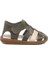 Haki Bej Cırtlı Hafif Unisex Çocuk Sandalet 17370 B 1