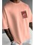 Erkek Pembe Yetim Kol Oversize Carpet Baskılı Tshirt 2