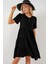 Kadın Kısa Kol Kısa Elbise 2554 - Siyah 1