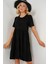 Kadın Kısa Kol Kısa Elbise 2554 - Siyah 3