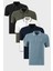 Pamuklu Slim Fit Şerit Detaylı Düğmeli Polo Yaka 5'li Paket T Shirt Erkek T Shirt 5902118S5 1