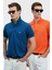 Logolu Pamuklu Comfort Fit Düğmeli Polo Yaka 2'li T Shirt Erkek T Shirt 111040206S2 1