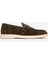 Erkek Hafif Tabanlı Toka Detaylı Loafer Gerçek Süet Deri Cr 2406 Haki 1