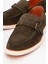 Erkek Hafif Tabanlı Toka Detaylı Loafer Gerçek Süet Deri Cr 2406 Haki 3