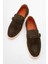 Erkek Hafif Tabanlı Toka Detaylı Loafer Gerçek Süet Deri Cr 2406 Haki 5