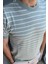 Erkek Lacivert Kısa Kollu Fitilli Akrilik-Pamuk Karışımlı Triko T-Shirt 1