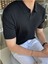Siyah Erkek Fitilli Polo Yaka Triko T-Shirt 3