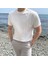 Siyah Erkek Yuvarlak Yaka 2 Çizgili Örme Triko T-Shirt 5