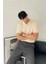 Erkek Taş Ince Saç Örgülü Slim Fit Polo Yaka Triko T-Shirt 4