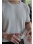 Erkek Beyaz Fitilli Slim Fit Bisiklet Yaka Triko T-Shirt 2