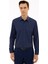 Erkek Lacivert Slim Fit Uzun Kollu Gömlek 50227133-VR033 1