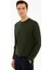 Erkek Haki Slim Fit Bisiklet Yaka Basic Triko Kazak 50227052-VR027 3