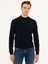 Erkek Lacivert Slim Fit Çeyrek Balıkçı Yaka Basic Triko Kazak 50227576-VR033 1