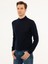 Erkek Lacivert Slim Fit Çeyrek Balıkçı Yaka Basic Triko Kazak 50227576-VR033 3