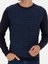 Erkek Lacivert Slim Fit Bisiklet Yaka Triko Kazak 50234954-VR033 6