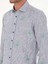 Erkek İndigo Keten Karışımlı Slim Fit Uzun Kollu Gömlek 50233192-VR028 7