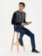 Erkek Lacivert Slim Fit Bisiklet Yaka Triko Kazak 50234953-VR033 4