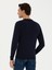 Erkek Lacivert Slim Fit Bisiklet Yaka Triko Kazak 50234953-VR033 5