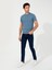 Erkek İndigo Bisiklet Yaka Slim Fit T-Shirt 50240270-VR028 4