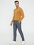Erkek Hardal Slim Fit Bisiklet Yaka Triko Kazak 50240208-VR072 5