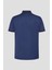 Erkek Lacivert Polo Yaka Desenli Kısa Kollu T-Shirt 2