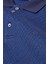 Erkek Lacivert Polo Yaka Desenli Kısa Kollu T-Shirt 4