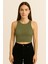 2025 Summer Kısa Kolsuz Crop %95 Pamuk %5 Elastan Slim Fit 1