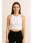 2025 Summer Kısa Kolsuz Crop %95 Pamuk %5 Elastan Slim Fit 1