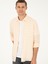 Erkek Turuncu Keten Karışımlı Slim Fit Uzun Kollu Gömlek 50247552-VR051 3