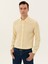 Erkek Sarı Keten Karışımlı Slim Fit Uzun Kollu Gömlek 50247552-VR044 2