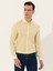 Erkek Sarı Keten Karışımlı Slim Fit Uzun Kollu Gömlek 50247552-VR044 3