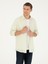 Erkek Yeşil Keten Karışımlı Slim Fit Uzun Kollu Gömlek 50247552-VR054 1