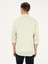 Erkek Yeşil Keten Karışımlı Slim Fit Uzun Kollu Gömlek 50247552-VR054 5