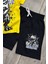 Dinozor Baskılı Sarı Tişört ve Siyah Şort Yazlık Çocuk Takım 2