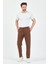 Theseason Erkek Tarçın Kahve Pamuklu Keten Görünümlü Beli Bağcıklı Relaxed Fit Yazlık Chino Pantolon 4