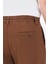 Theseason Erkek Tarçın Kahve Pamuklu Keten Görünümlü Beli Bağcıklı Relaxed Fit Yazlık Chino Pantolon 5