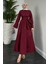 Izella Gömlek Elbise Bordo 1