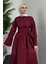 Izella Gömlek Elbise Bordo 2