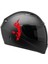 Tek Renk Alevli Kafatası (Flaming Skull Helmet Stickers) Kask Sticker Etiket Modeli 1