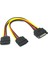 Plus PX-4426 Sata To Sata Çoklayıcı, Sata Pin Dişi-2 Port Sata Erkek Çoklayıcı, Sata Y Kablo Splitter HDD Bağlantı Kablosu 3