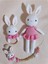 Amigurumi Hediyelik Tavşan Emzşk Askısı Çıngırak Uyku Arkadaşı 1 Adet 1