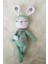 Amigurumi Yenidoğan Uykucu Tavşan, Battaniyeli Uyku Arkadaşı,çıngırak, Emzik Zinciri 4'lü Set 1 Adet 2