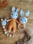 Amigurumi Tavşan Uyku Arkadaşı Emzik Zinciri Çıngıraklı Diş Kaşoyıcı Üçlü Set 1 Adet 1