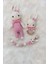 Amigurumi Hediyelik Uyku Arkadaşı Organik El Emeği Tavşan, Çıngırak, Emzik Zinciri Üçlü Set 1 Adet 1